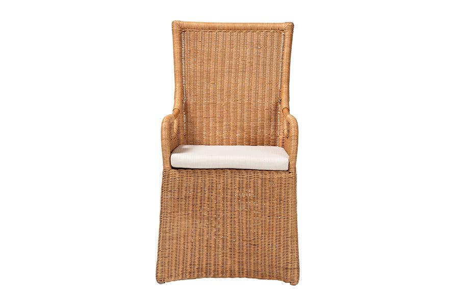 bali & pari Amsterdam Bohemian Light Honey Rattan Dining Chair FredCo