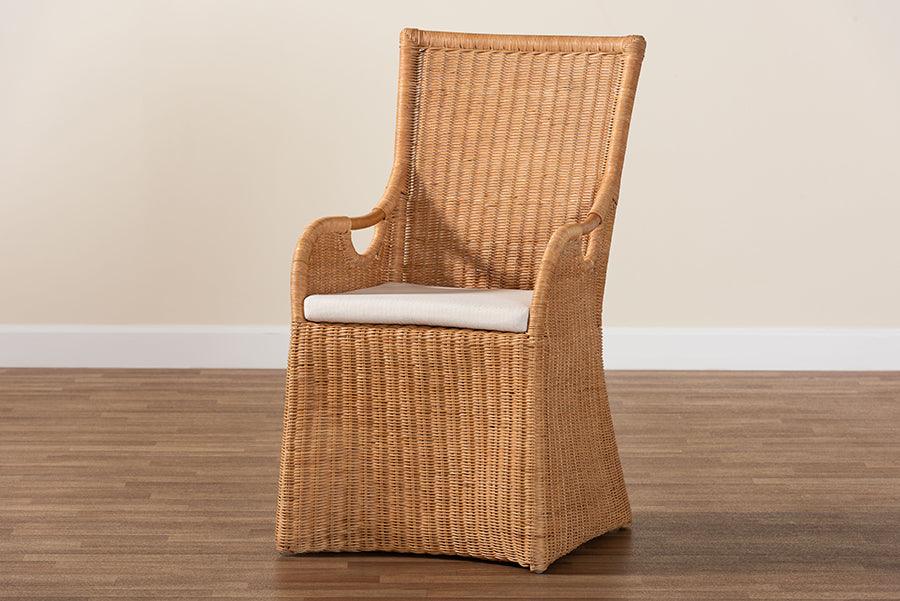 bali & pari Amsterdam Bohemian Light Honey Rattan Dining Chair FredCo
