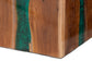 Bali & Pari Anan Cube Live Edge Teak Wood Epoxy Resin End Table – Modern Rustic Handcrafted Side Table FredCo