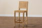 bali & pari Anfield Modern Bohemian Natural Seagrass and Mahogany Wood Counter Stool FredCo