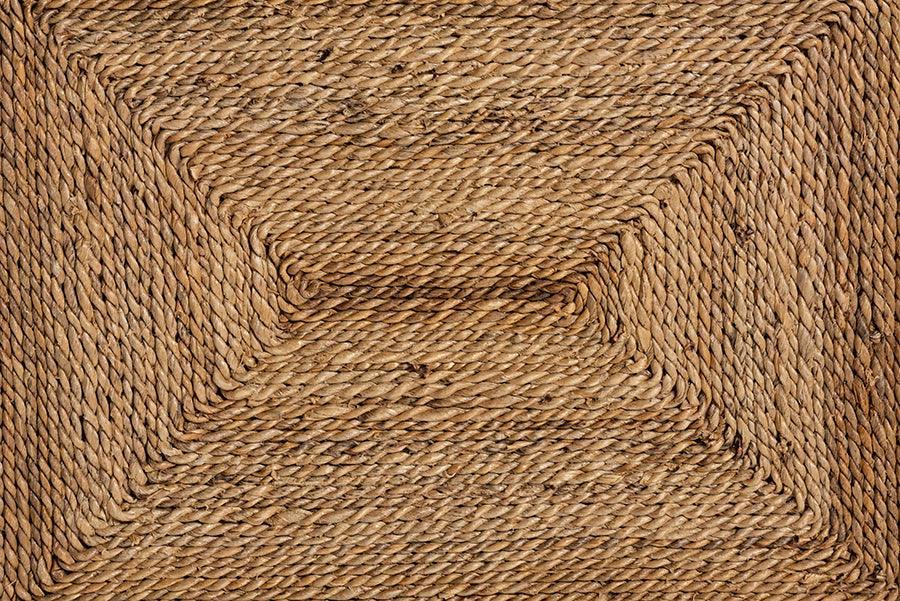 bali & pari Anfield Modern Bohemian Natural Seagrass and Mahogany Wood Counter Stool FredCo