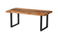 Bali & Pari Apio Live Edge Teak Epoxy Resin Rectangular Coffee Table – Modern Rustic Centerpiece with Black Metal Base FredCo