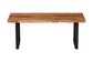 Bali & Pari Apio Live Edge Teak Epoxy Resin Rectangular Coffee Table – Modern Rustic Centerpiece with Black Metal Base FredCo