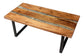 Bali & Pari Apio Live Edge Teak Epoxy Resin Rectangular Coffee Table – Modern Rustic Centerpiece with Black Metal Base FredCo