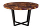 Bali & Pari Apio Live Edge Teak Epoxy Resin Round Coffee Table – Modern Rustic Centerpiece with Black Metal Base FredCo