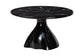 Bali & Pari Aponi Black Marbled Resin Round Coffee Table – Sculptural Modern Pedestal Base Accent Table FredCo