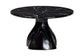 Bali & Pari Aponi Black Marbled Resin Round Coffee Table – Sculptural Modern Pedestal Base Accent Table FredCo