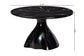 Bali & Pari Aponi Black Marbled Resin Round Coffee Table – Sculptural Modern Pedestal Base Accent Table FredCo