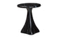 Bali & Pari Aponi Black Marbled Resin Round End Table – Sculptural Modern Pedestal Side Table FredCo