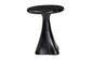 Bali & Pari Aponi Black Marbled Resin Round End Table – Sculptural Modern Pedestal Side Table FredCo
