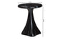 Bali & Pari Aponi Black Marbled Resin Round End Table – Sculptural Modern Pedestal Side Table FredCo