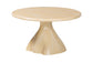Bali & Pari Aponi Cream Marbled Resin Round Coffee Table – Sculptural Modern Pedestal Base Accent Table FredCo