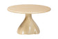 Bali & Pari Aponi Cream Marbled Resin Round Coffee Table – Sculptural Modern Pedestal Base Accent Table FredCo