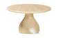 Bali & Pari Aponi Cream Marbled Resin Round Coffee Table – Sculptural Modern Pedestal Base Accent Table FredCo