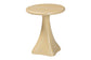 Bali & Pari Aponi Cream Marbled Resin Round End Table – Sculptural Modern Pedestal Side Table FredCo