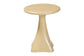 Bali & Pari Aponi Cream Marbled Resin Round End Table – Sculptural Modern Pedestal Side Table FredCo