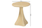 Bali & Pari Aponi Cream Marbled Resin Round End Table – Sculptural Modern Pedestal Side Table FredCo