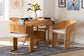 bali & pari Arisu Bohemian Light Honey Rattan 5-Piece Dining Set FredCo