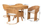 bali & pari Arisu Bohemian Light Honey Rattan 5-Piece Dining Set FredCo