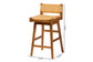 bali & pari Asgart Bohemian Natural Rattan and Mahogany Wood Bar Stool FredCo