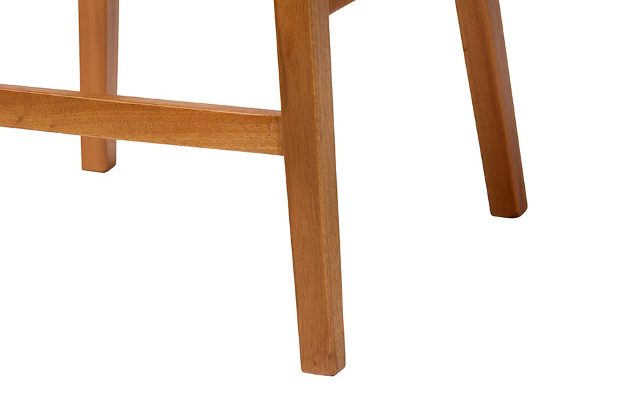 bali & pari Asgart Bohemian Natural Rattan and Mahogany Wood Bar Stool FredCo