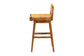 bali & pari Asgart Bohemian Natural Rattan and Mahogany Wood Bar Stool FredCo