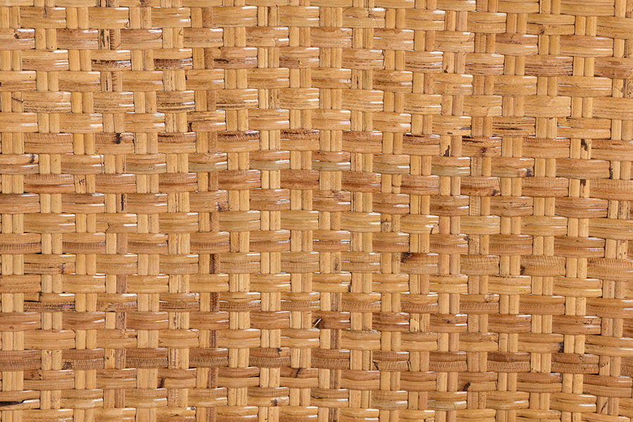 bali & pari Asgart Bohemian Natural Rattan and Mahogany Wood Bar Stool FredCo