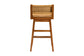bali & pari Asgart Bohemian Natural Rattan and Mahogany Wood Bar Stool FredCo