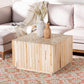 bali & pari Augusta Bohemian Natural Teak Wood Coffee Table with Unique Repurposed Wood Logs FredCo