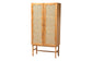 Natural wood cabinet with woven cane doors, modern furniture from FredCo International