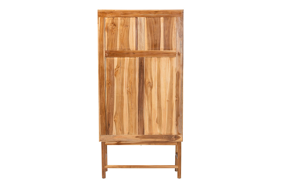 Back view of a wooden cabinet with natural finish from FredCo International furniture collection