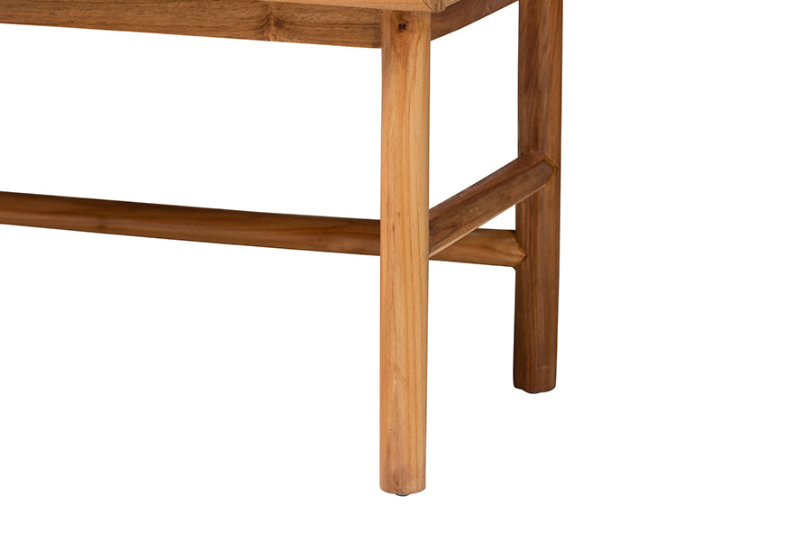 Solid wood furniture leg detail with natural finish, FredCo International home decor