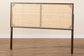 bali & pari Aurelia Modern Bohemian Dark Brown Finished Bayur Wood and Natural Rattan Queen Size Headboard FredCo
