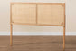 bali & pari Aurelia Modern Bohemian Natural Brown Finished Bayur Wood and Rattan Queen Size Headboard FredCo