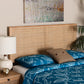 bali & pari Aurelia Modern Bohemian Natural Brown Finished Bayur Wood and Rattan Queen Size Headboard FredCo