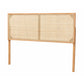 bali & pari Aurelia Modern Bohemian Natural Brown Finished Bayur Wood and Rattan Queen Size Headboard FredCo