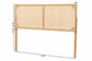 bali & pari Aurelia Modern Bohemian Natural Brown Finished Bayur Wood and Rattan Queen Size Headboard FredCo