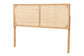 bali & pari Aurelia Modern Bohemian Natural Brown Finished Bayur Wood and Rattan Queen Size Headboard FredCo