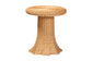 bali & pari Avalon Scallop Natural Rattan Pedestal Side Table - Round Handwoven Wicker Accent Table with Skirted Base, Boho Coastal Style Furniture for Living Room, Hallway or Sunroom FredCo