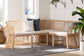 bali & pari Aysi Bohemian Light Honey Rattan 2-Piece Dining Nook Bench Set FredCo