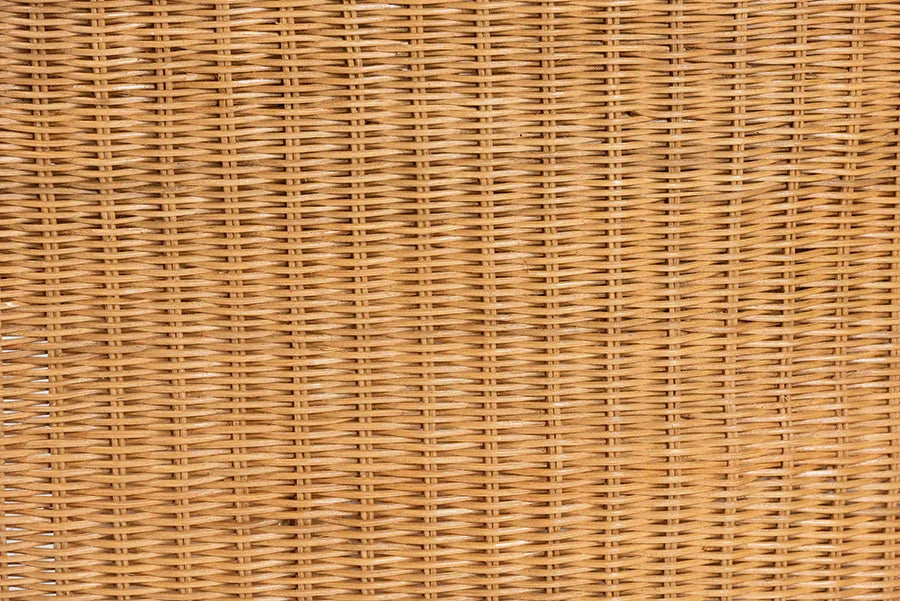 bali & pari Ayumi 5-Piece Round Rattan Dining Set - Handwoven Wicker Scalloped Table and 4 Barrel Chairs, Coastal Kitchen or Sunroom Furniture FredCo