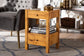 bali & pari Azmi Modern and Contemporary Natural Light Mappa Burl Wood 2-Drawer Nightstand FredCo
