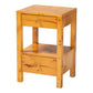 bali & pari Azmi Modern and Contemporary Natural Light Mappa Burl Wood 2-Drawer Nightstand FredCo