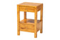 bali & pari Azmi Modern and Contemporary Natural Light Mappa Burl Wood 2-Drawer Nightstand FredCo
