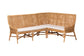 bali & pari Baako Bohemian Light Honey Rattan 2-Piece Dining Nook Bench Set FredCo