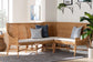 bali & pari Baako Bohemian Light Honey Rattan 2-Piece Dining Nook Bench Set FredCo