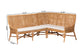 bali & pari Baako Bohemian Light Honey Rattan 2-Piece Dining Nook Bench Set FredCo
