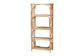 bali & pari Baara Natural Rattan 4-Tier Display Shelf - Handcrafted Bookcase with Openwork Side Panels, Boho Coastal Design for Living Room or Bedroom FredCo