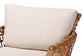 bali & pari Babette Modern Bohemian Natural Brown Rattan Arm Chair FredCo
