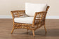 bali & pari Babette Modern Bohemian Natural Brown Rattan Arm Chair FredCo